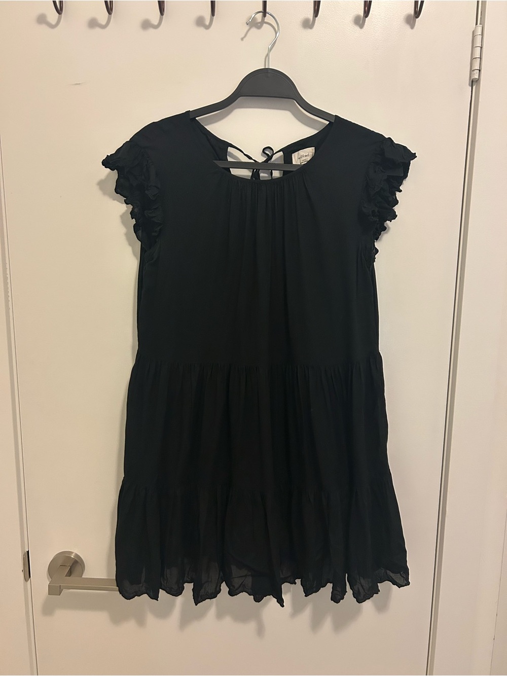 Aritzia Wilfred Black Ruffled Babydoll Dress
